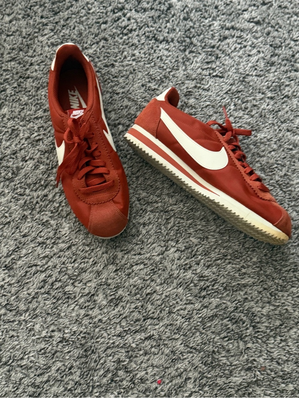 Nike Women’s Rust Red and White Retro Runner Sneakers